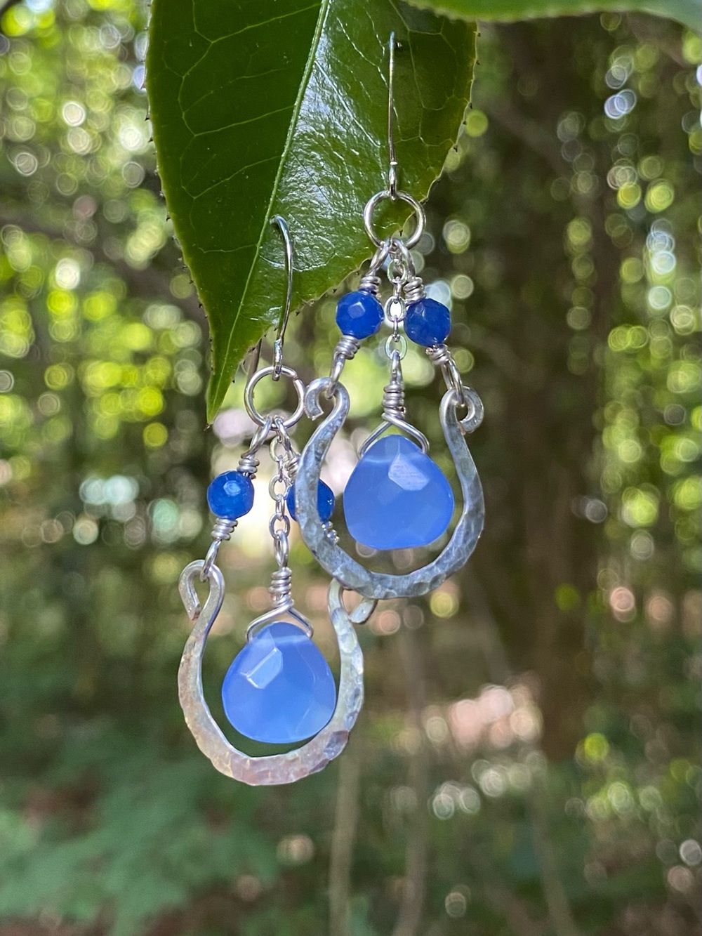 Blue Chalcedony Teardrop Earrings